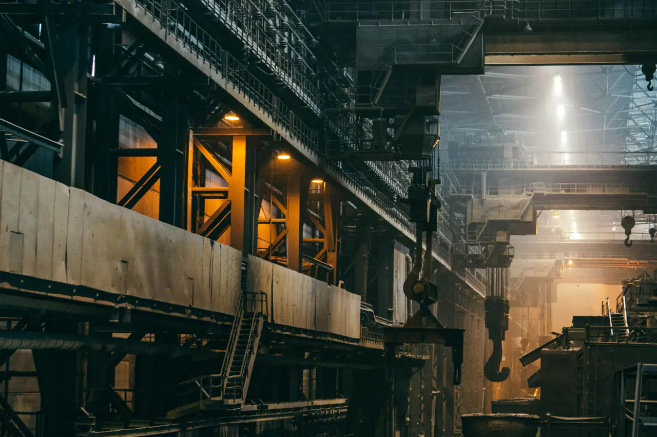 Industrial lifting equipment supporting an engineering project