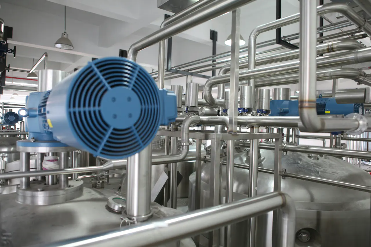 Industrial motor and process pipework